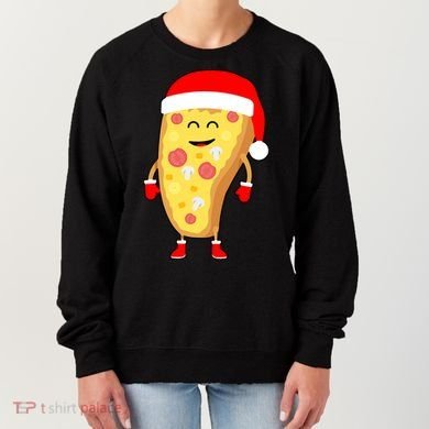 Cute Christmas Pizza Guy Women's Sweatshirt