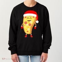 Cute Christmas Pizza Guy Women's Sweatshirt thumb 0