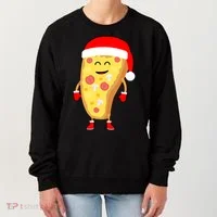 Cute Christmas Pizza Guy Women's Sweatshirt thumb 0