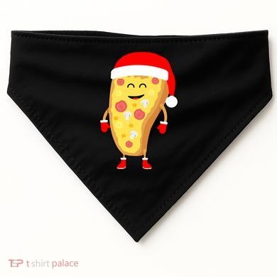 Cute Christmas Pizza Guy USA-Made Doggie Bandana