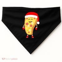 Cute Christmas Pizza Guy USA-Made Doggie Bandana thumb 0