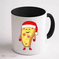 Cute Christmas Pizza Guy Coffee Mug thumb 1