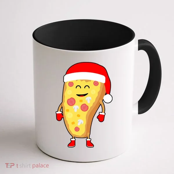 Cute Christmas Pizza Guy Coffee Mug