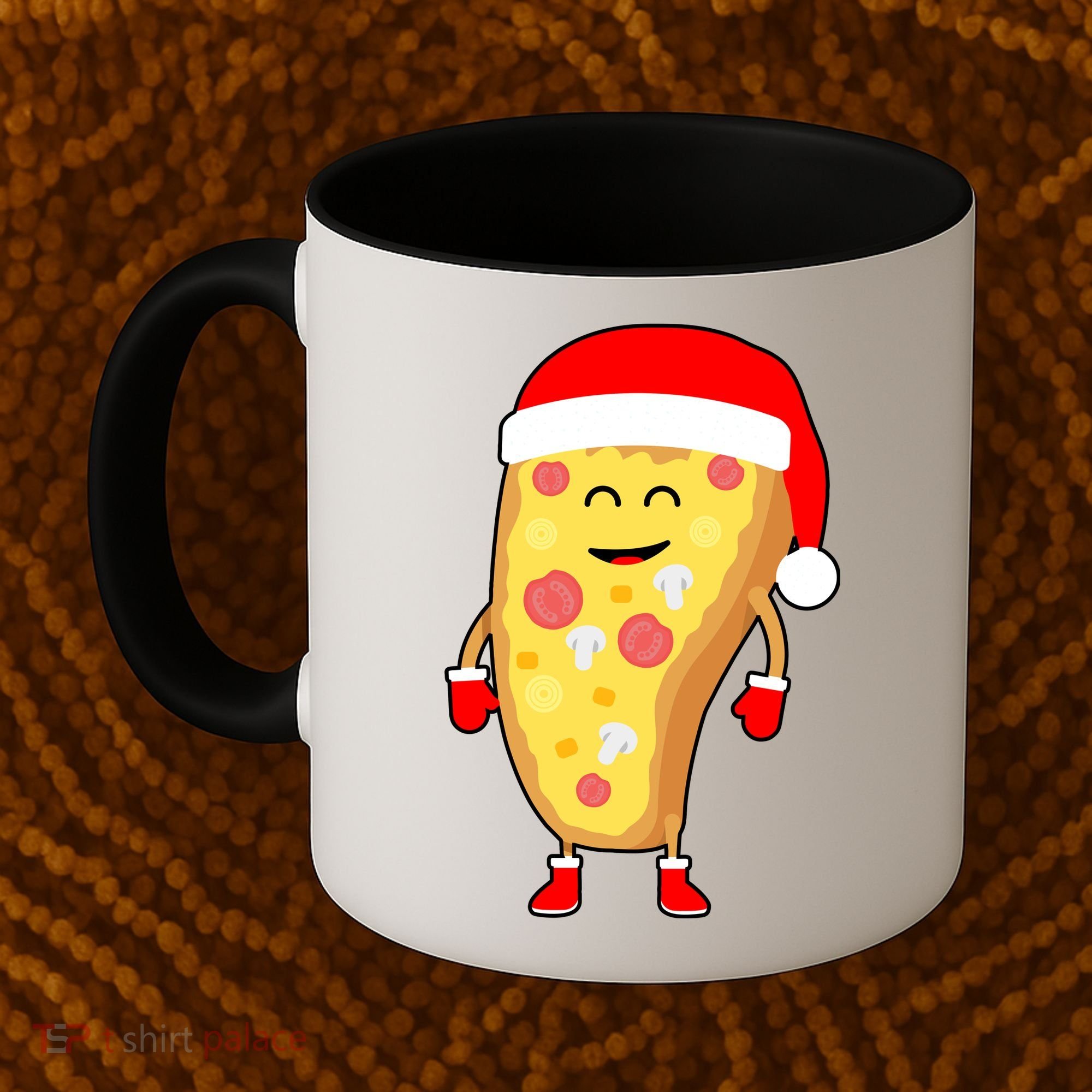 Cute Christmas Pizza Guy Coffee Mug