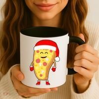 Cute Christmas Pizza Guy Coffee Mug thumb 3