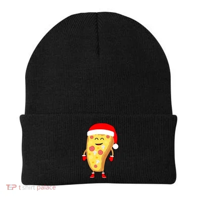 Cute Christmas Pizza Guy Beanie