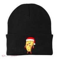 Cute Christmas Pizza Guy Beanie thumb 0