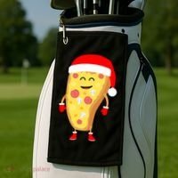 Cute Christmas Pizza Guy Golf Towel thumb 2