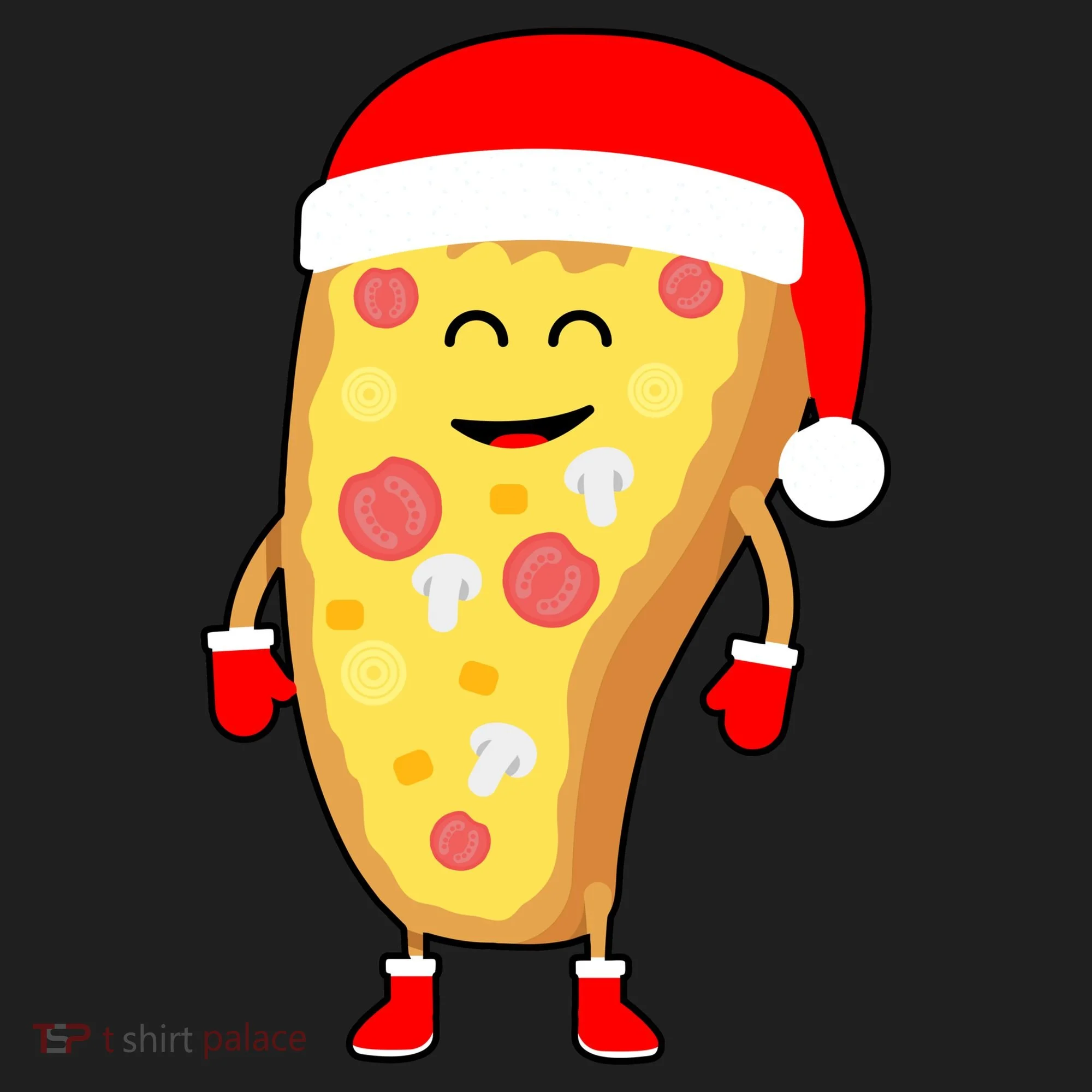 Cute Christmas Pizza Guy Golf Towel
