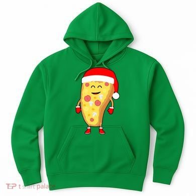 Cute Christmas Pizza Guy Hoodie