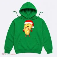 Cute Christmas Pizza Guy Hoodie thumb 0