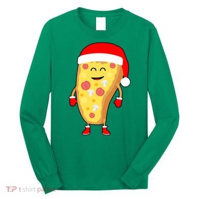 Cute Christmas Pizza Guy Long Sleeve Shirt