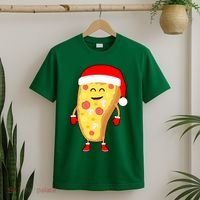 Cute Christmas Pizza Guy T-Shirt thumb 2
