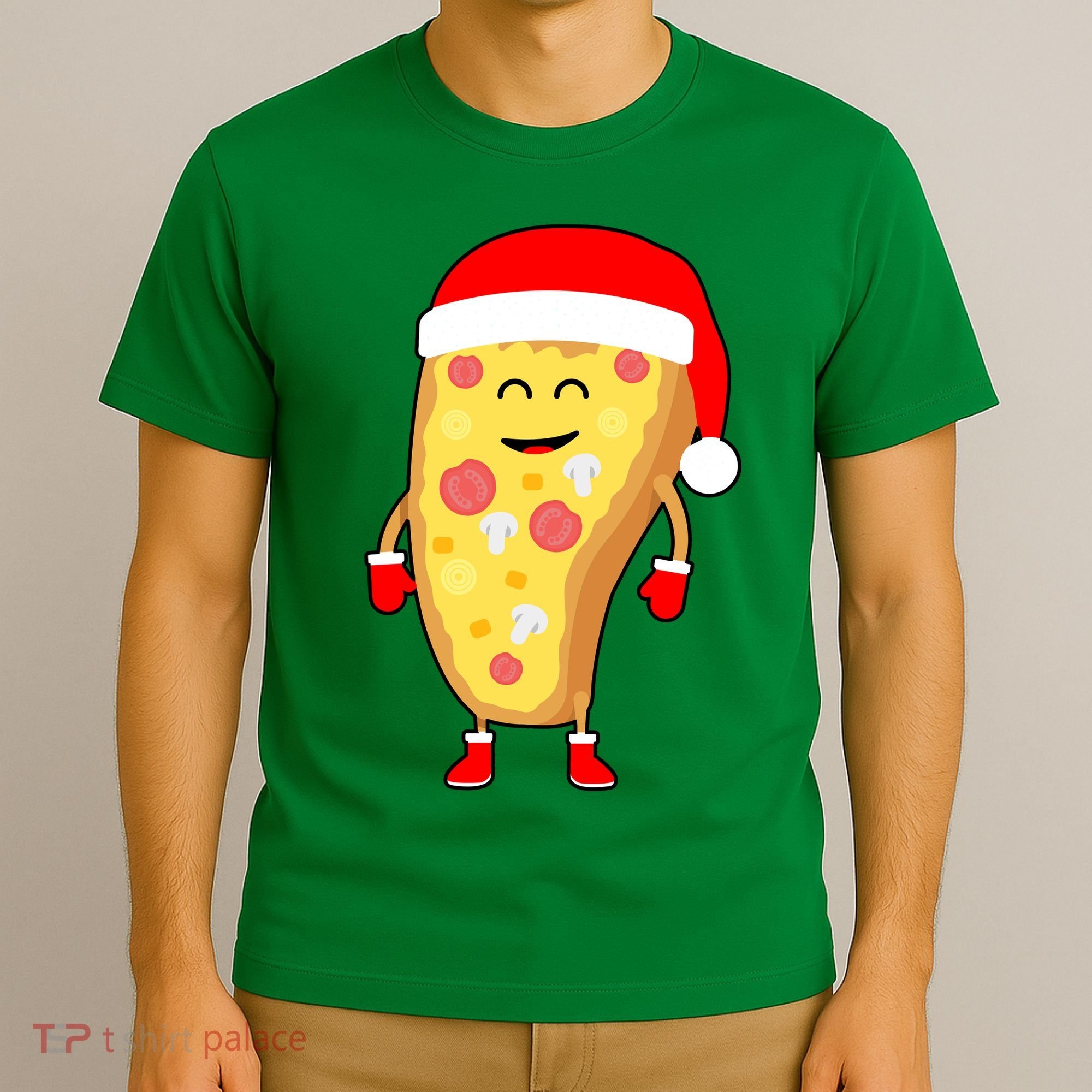 Cute Christmas Pizza Guy T-Shirt