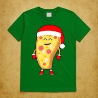 Cute Christmas Pizza Guy T-Shirt thumb 5