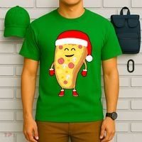 Cute Christmas Pizza Guy T-Shirt thumb 6