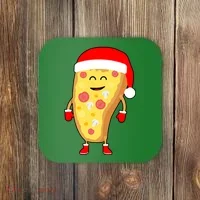 Cute Christmas Pizza Guy Coaster thumb 0