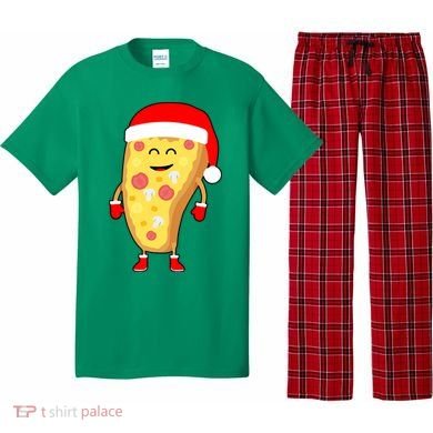 Cute Christmas Pizza Guy Pajama Set