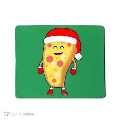 Cute Christmas Pizza Guy Mousepad