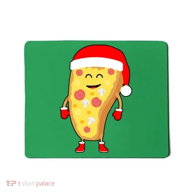 Cute Christmas Pizza Guy Mousepad