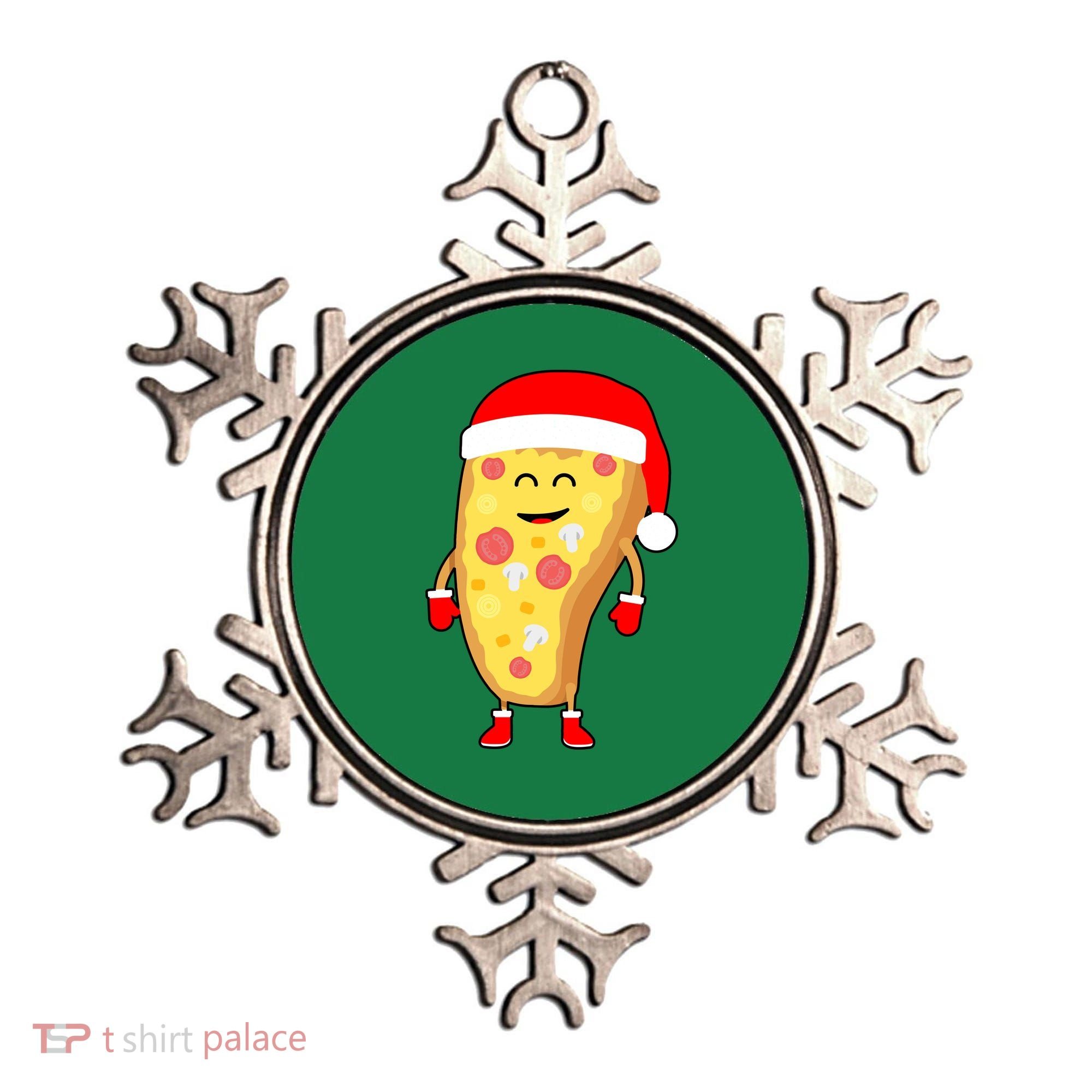 Cute Christmas Pizza Guy Ornament