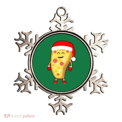 Cute Christmas Pizza Guy Ornament
