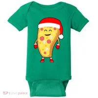 Cute Christmas Pizza Guy Baby Bodysuit thumb 0