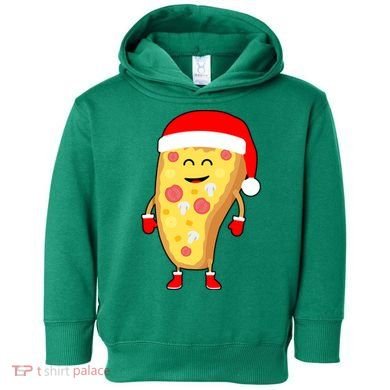 Cute Christmas Pizza Guy Toddler Hoodie