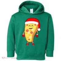 Cute Christmas Pizza Guy Toddler Hoodie thumb 0