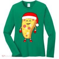 Cute Christmas Pizza Guy Women's Long Sleeve Shirt thumb 0