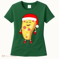 Cute Christmas Pizza Guy Women's T-Shirt thumb 0