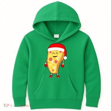 Cute Christmas Pizza Guy Kids Hoodie