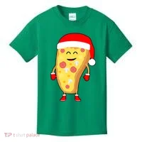 Cute Christmas Pizza Guy Kids T-Shirt thumb 0