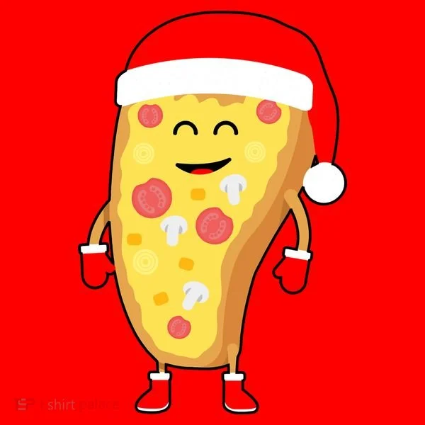 Cute Christmas Pizza Guy Santa Hat