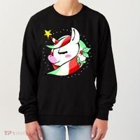 Cute Christmas Unicorn Star Mistletoe Women's Sweatshirt thumb 0