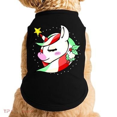 Cute Christmas Unicorn Star Mistletoe Doggie Tank