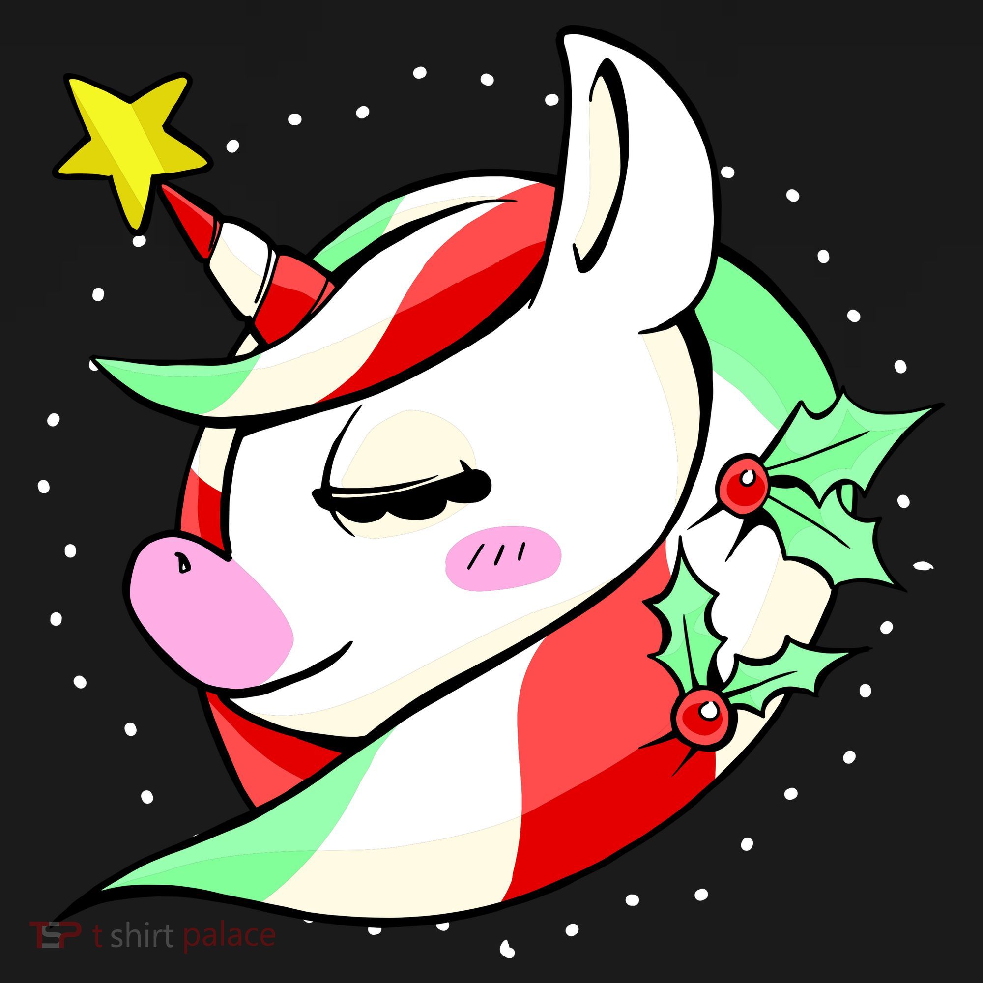 Cute Christmas Unicorn Star Mistletoe Bucket Hat