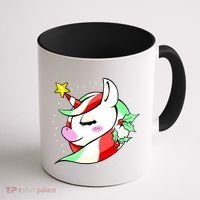 Cute Christmas Unicorn Star Mistletoe Coffee Mug thumb 1