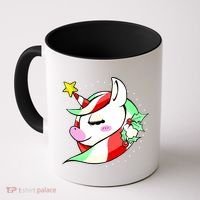 Cute Christmas Unicorn Star Mistletoe Coffee Mug thumb 0