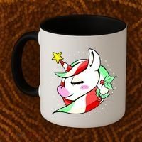 Cute Christmas Unicorn Star Mistletoe Coffee Mug thumb 2