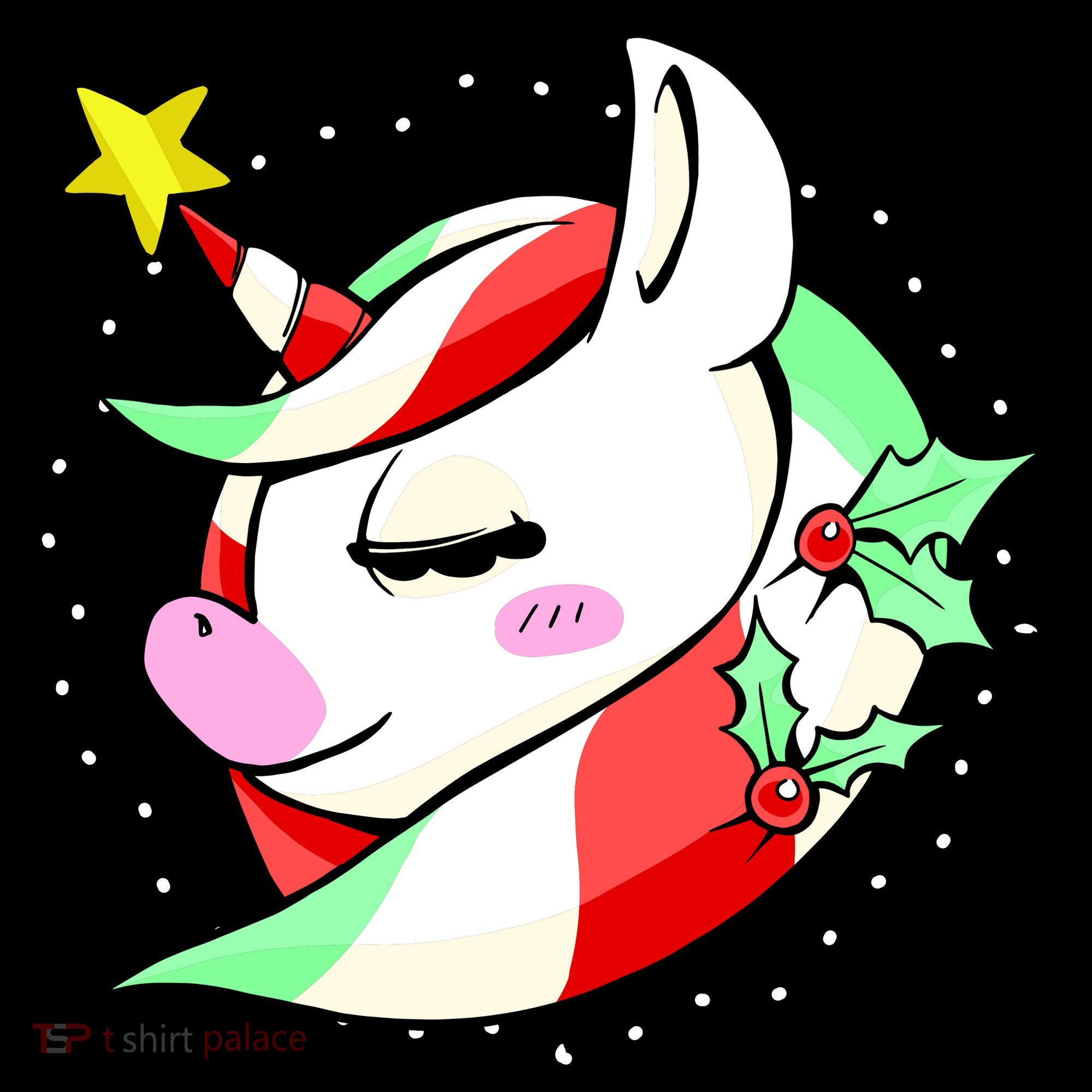 Cute Christmas Unicorn Star Mistletoe Coffee Mug