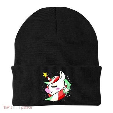 Cute Christmas Unicorn Star Mistletoe Beanie