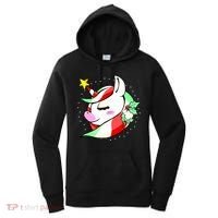 Cute Christmas Unicorn Star Mistletoe Women's Hoodie thumb 0