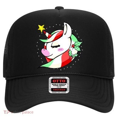 Cute Christmas Unicorn Star Mistletoe Hat