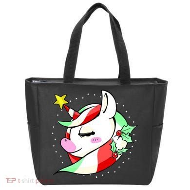 Cute Christmas Unicorn Star Mistletoe Tote Bag