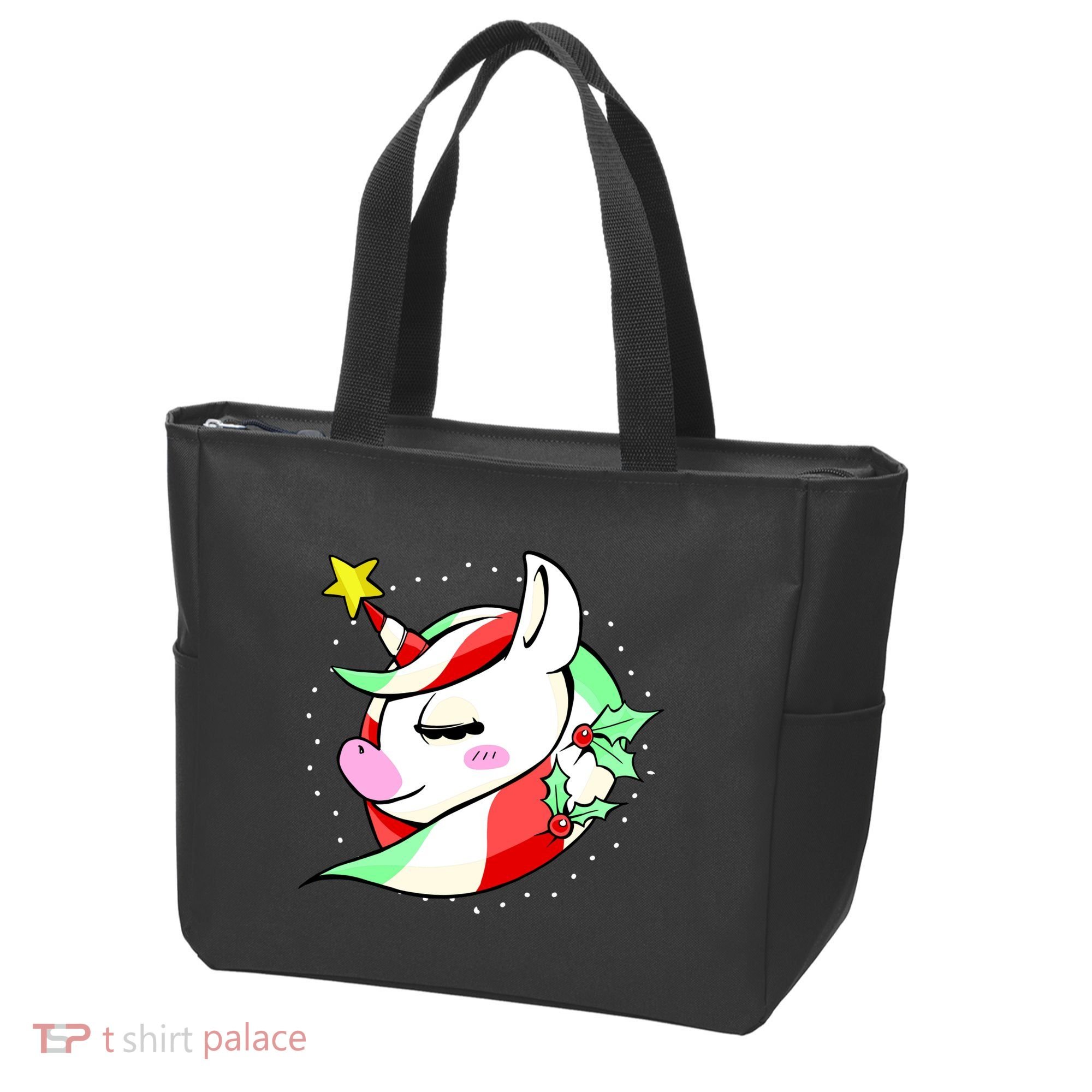 Cute Christmas Unicorn Star Mistletoe Tote Bag