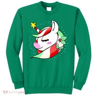 Cute Christmas Unicorn Star Mistletoe Sweatshirt