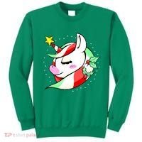 Cute Christmas Unicorn Star Mistletoe Sweatshirt thumb 0