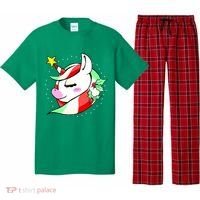 Cute Christmas Unicorn Star Mistletoe Pajama Set thumb 0