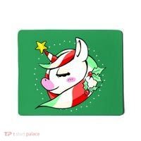 Cute Christmas Unicorn Star Mistletoe Mousepad thumb 0
